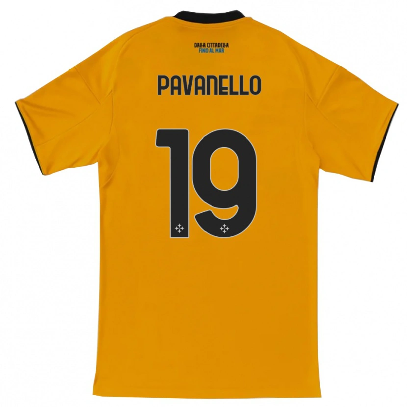 Danxen Enfant Maillot Andrea Pavanello #19 Orange Bleu Tenues Extérieur 2025/26 T-Shirt