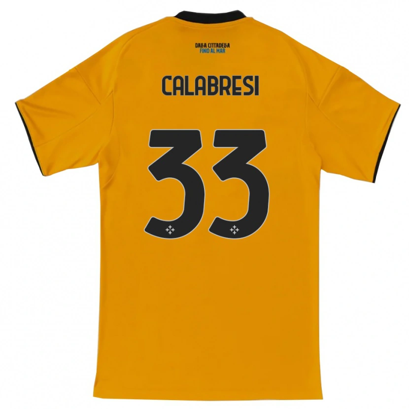 Danxen Enfant Maillot Arturo Calabresi #33 Orange Bleu Tenues Extérieur 2025/26 T-Shirt