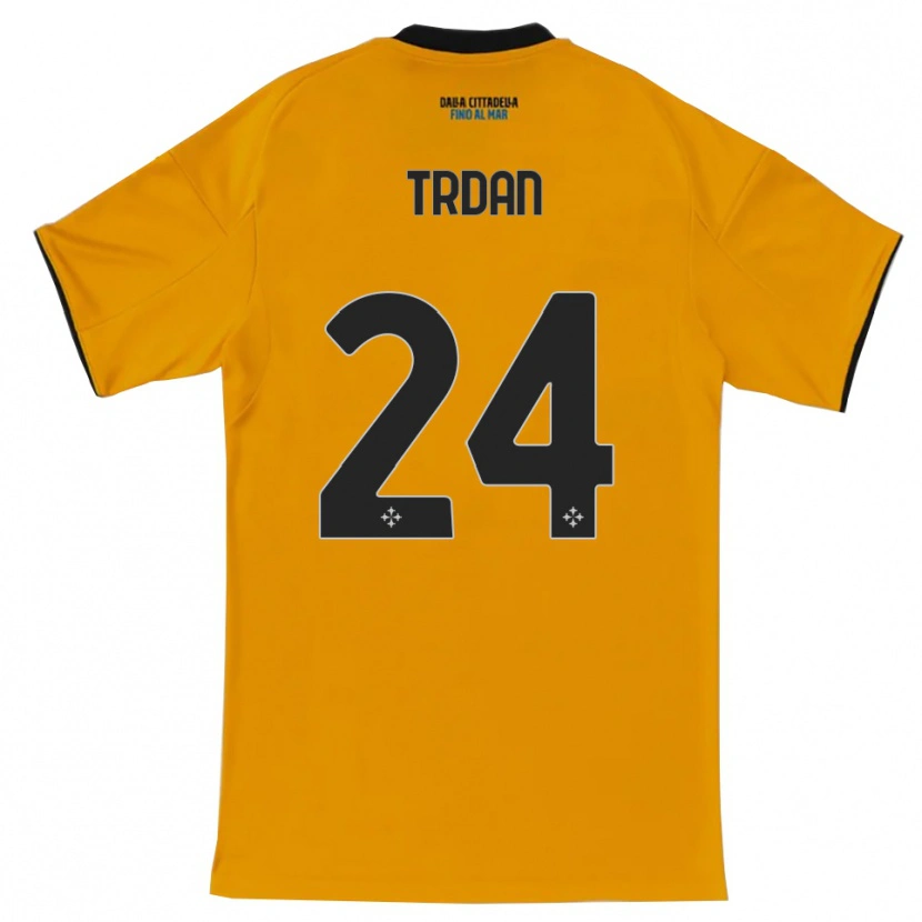 Danxen Enfant Maillot Miha Trdan #24 Orange Bleu Tenues Extérieur 2025/26 T-Shirt