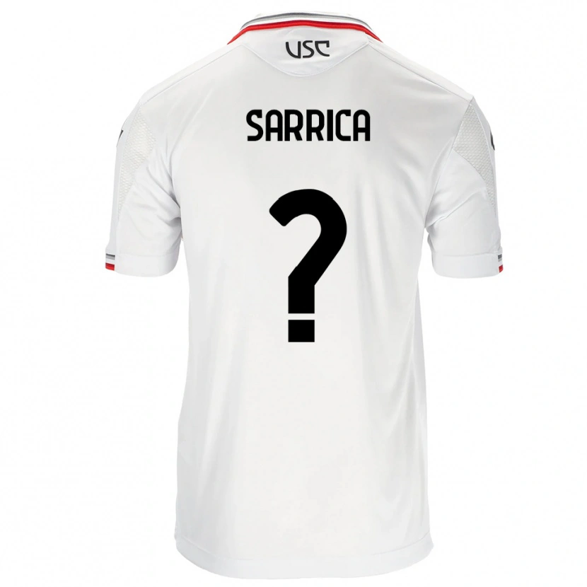 Danxen Enfant Maillot Antonino Sarrica #0 Blanc Rouge Tenues Extérieur 2025/26 T-Shirt