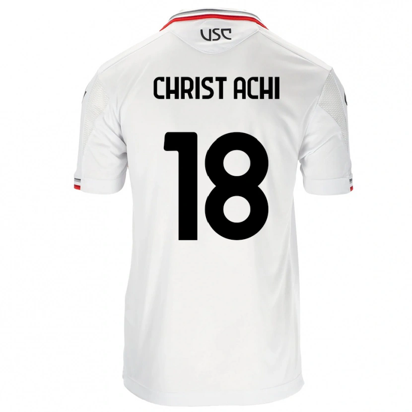 Danxen Enfant Maillot Ange Christ Achi #18 Blanc Rouge Tenues Extérieur 2025/26 T-Shirt