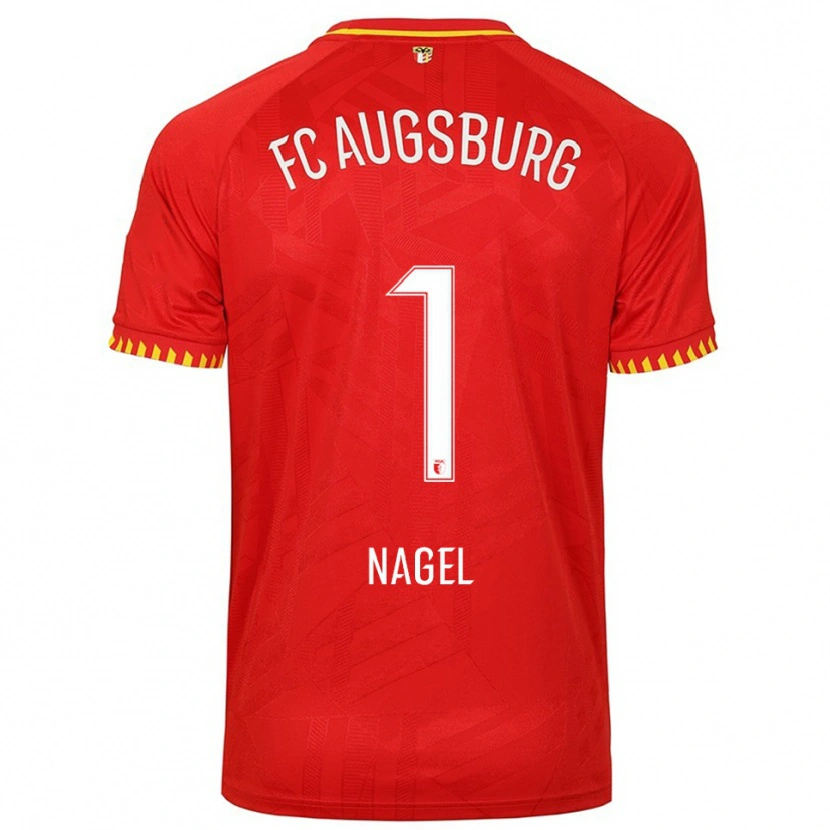 Danxen Enfant Maillot Timo Nagel #1 Rouge Jaune Tenues Extérieur 2025/26 T-Shirt