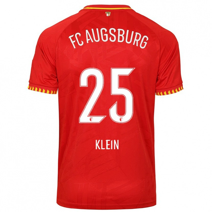 Danxen Enfant Maillot Daniel Klein #25 Rouge Jaune Tenues Extérieur 2025/26 T-Shirt