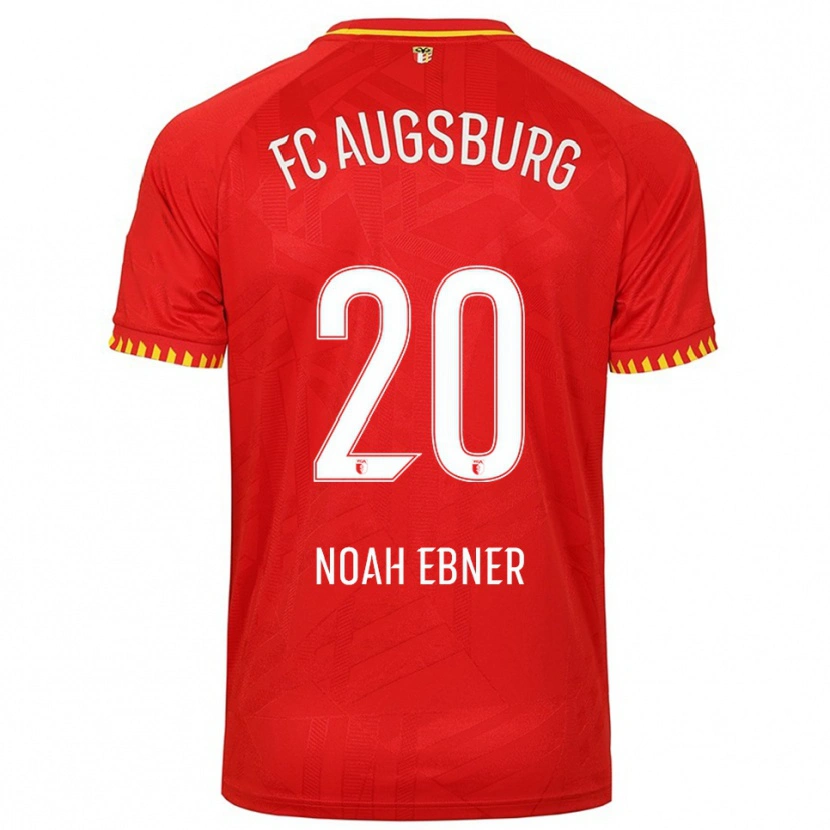 Danxen Enfant Maillot Noah Ebner #20 Rouge Jaune Tenues Extérieur 2025/26 T-Shirt