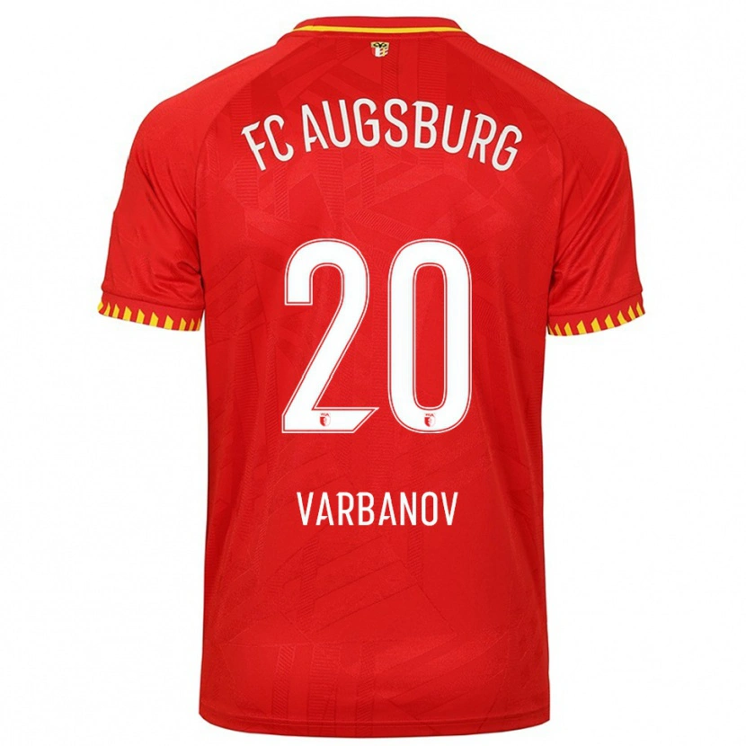 Danxen Enfant Maillot Svetoslav Varbanov #20 Rouge Jaune Tenues Extérieur 2025/26 T-Shirt