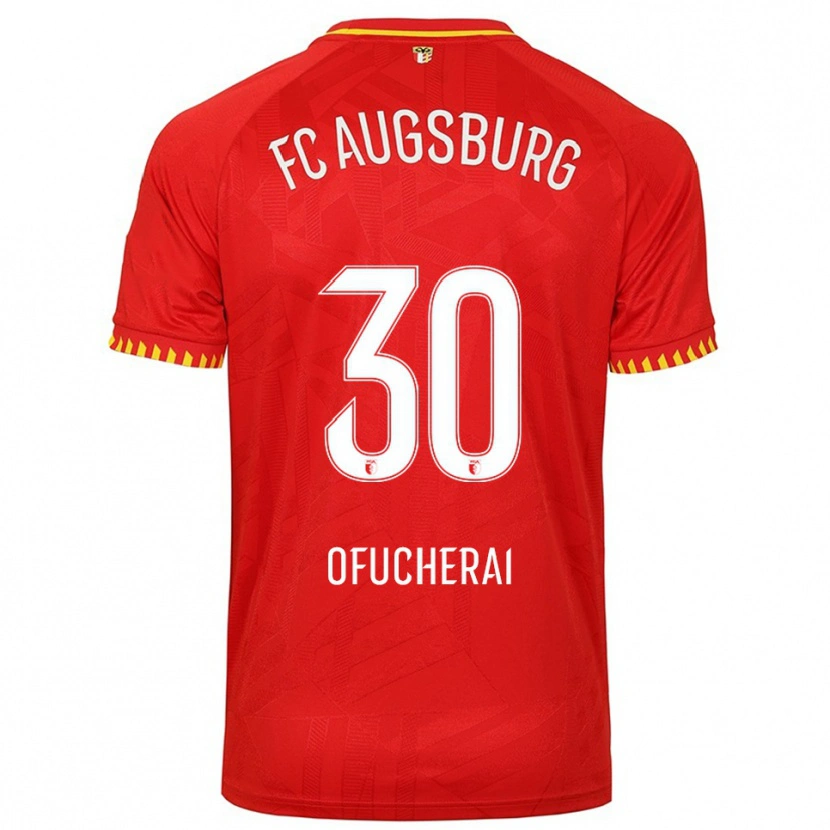 Danxen Enfant Maillot Isaac Ofucherai #30 Rouge Jaune Tenues Extérieur 2025/26 T-Shirt