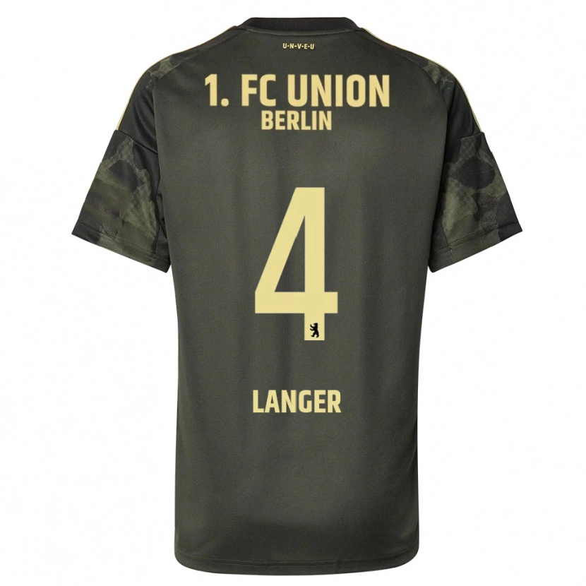 Danxen Enfant Maillot Richard Langer #4 Vert Foncé Noir Tenues Extérieur 2025/26 T-Shirt