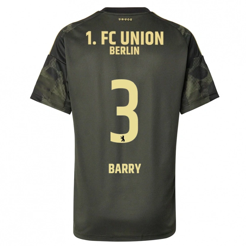 Danxen Enfant Maillot Sadou Barry #3 Vert Foncé Noir Tenues Extérieur 2025/26 T-Shirt