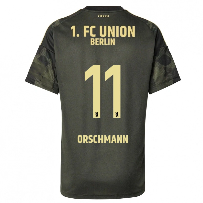 Danxen Enfant Maillot Dina Orschmann #11 Vert Foncé Noir Tenues Extérieur 2025/26 T-Shirt