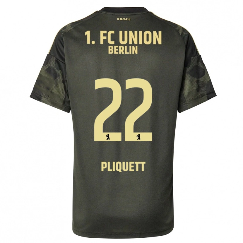 Danxen Enfant Maillot Bruno Pliquett #22 Vert Foncé Noir Tenues Extérieur 2025/26 T-Shirt