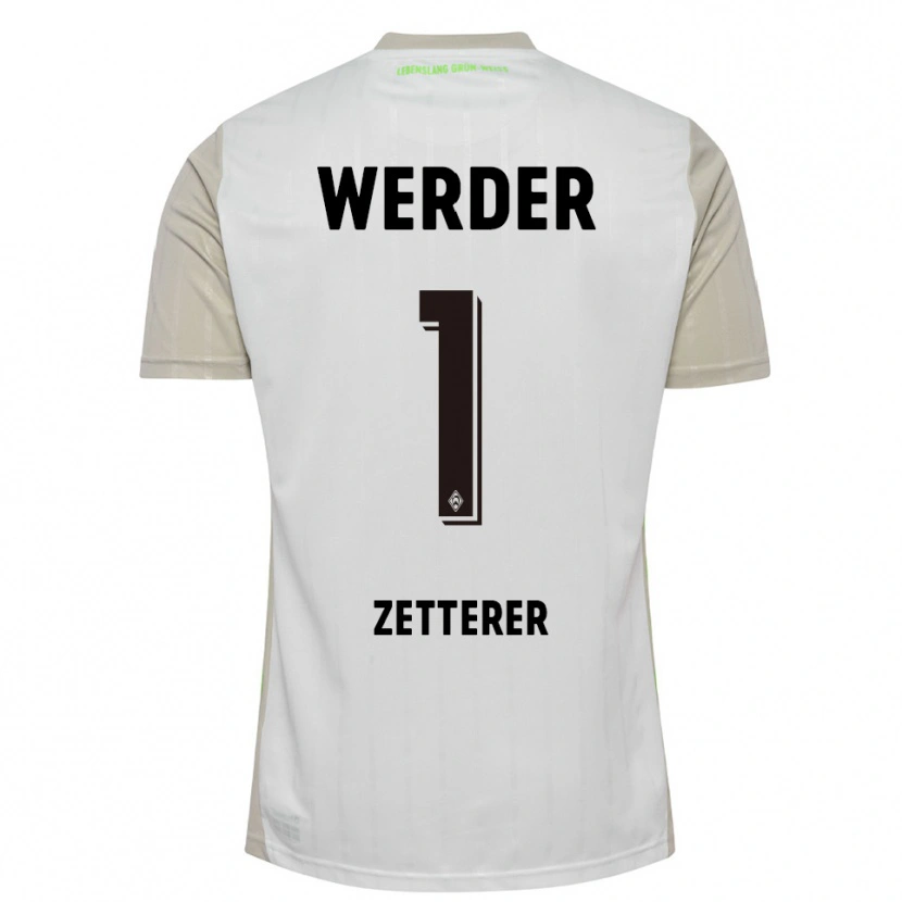 Danxen Enfant Maillot Michael Zetterer #1 Blanc Noir Tenues Extérieur 2025/26 T-Shirt