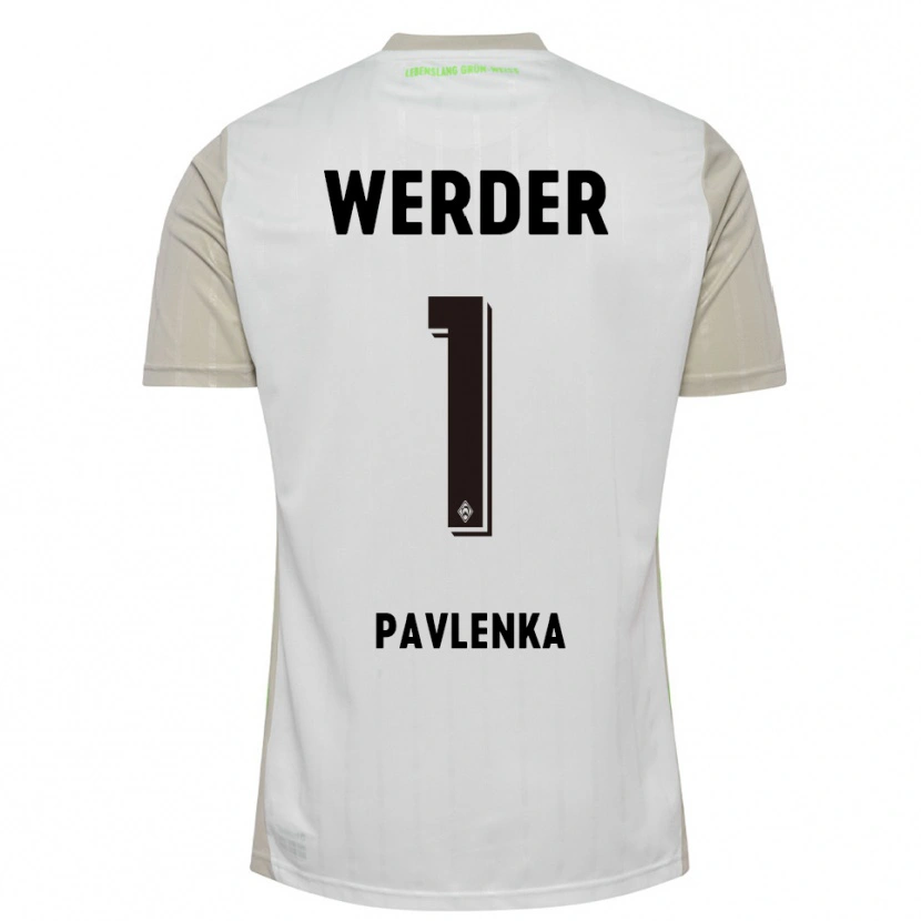 Danxen Enfant Maillot Jiri Pavlenka #1 Blanc Noir Tenues Extérieur 2025/26 T-Shirt