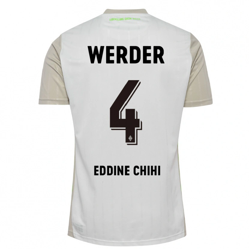 Danxen Enfant Maillot Dhia Eddine Chihi #4 Blanc Noir Tenues Extérieur 2025/26 T-Shirt