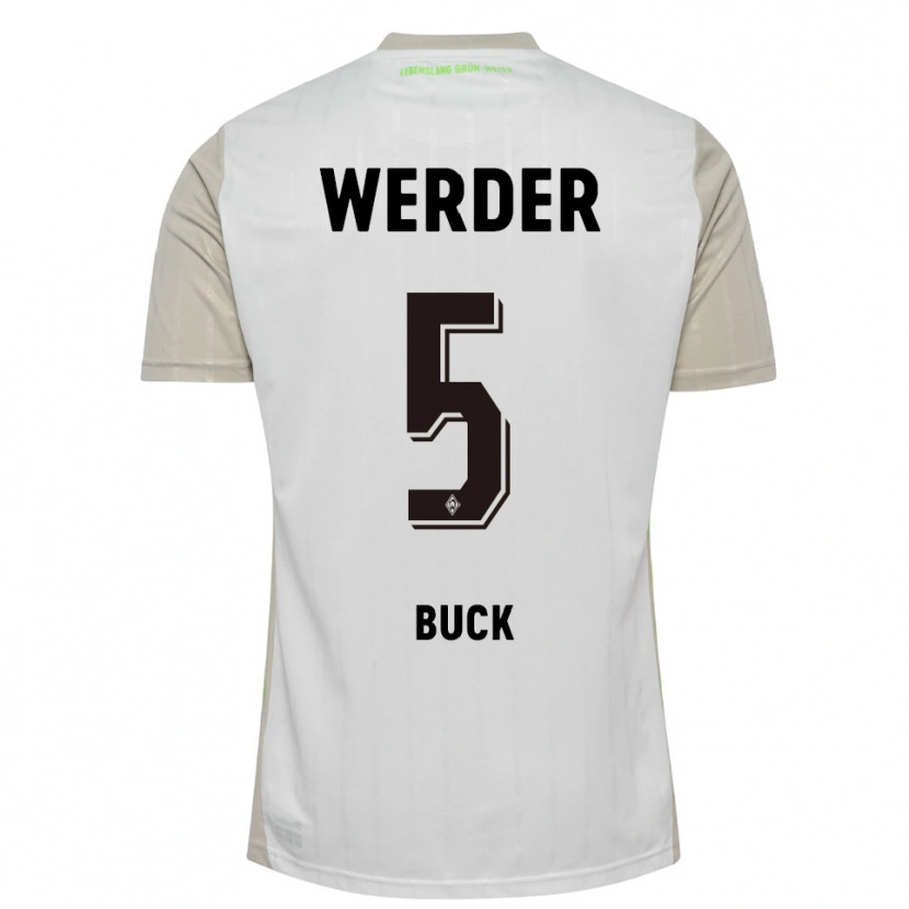 Danxen Enfant Maillot Marten Buck #5 Blanc Noir Tenues Extérieur 2025/26 T-Shirt