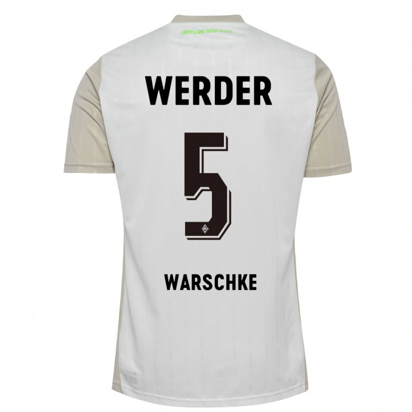 Danxen Enfant Maillot Bennett Warschke #5 Blanc Noir Tenues Extérieur 2025/26 T-Shirt