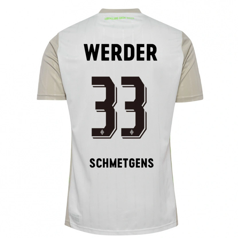 Danxen Enfant Maillot Mick Schmetgens #33 Blanc Noir Tenues Extérieur 2025/26 T-Shirt