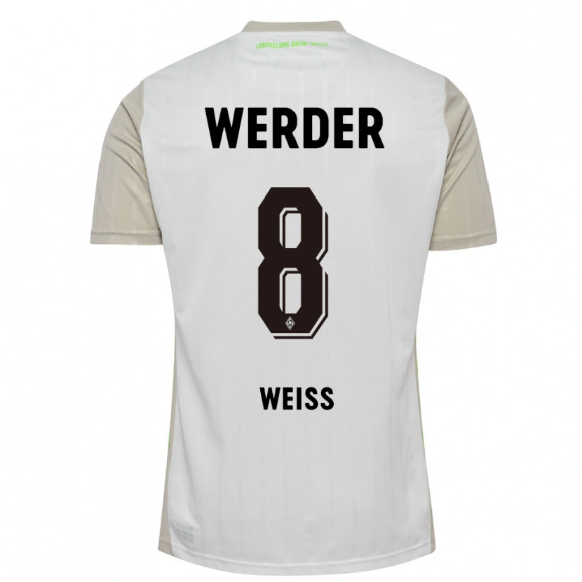 Danxen Enfant Maillot Michelle Weiss #8 Blanc Noir Tenues Extérieur 2025/26 T-Shirt