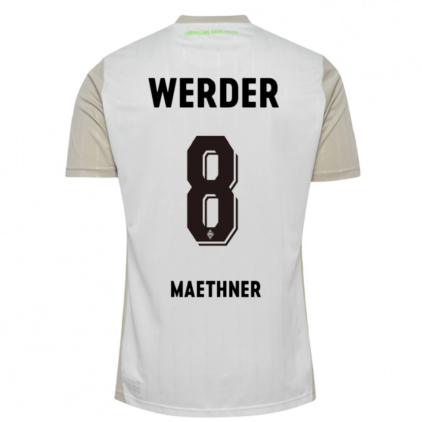 Danxen Enfant Maillot Finn Maethner #8 Blanc Noir Tenues Extérieur 2025/26 T-Shirt