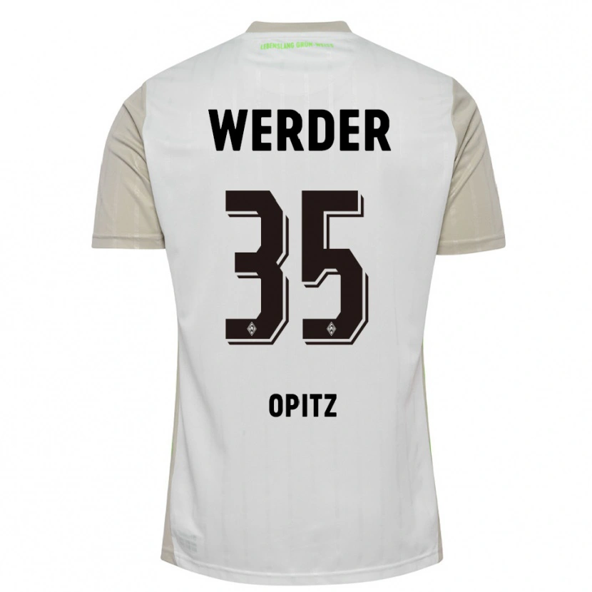 Danxen Enfant Maillot Leon Opitz #35 Blanc Noir Tenues Extérieur 2025/26 T-Shirt