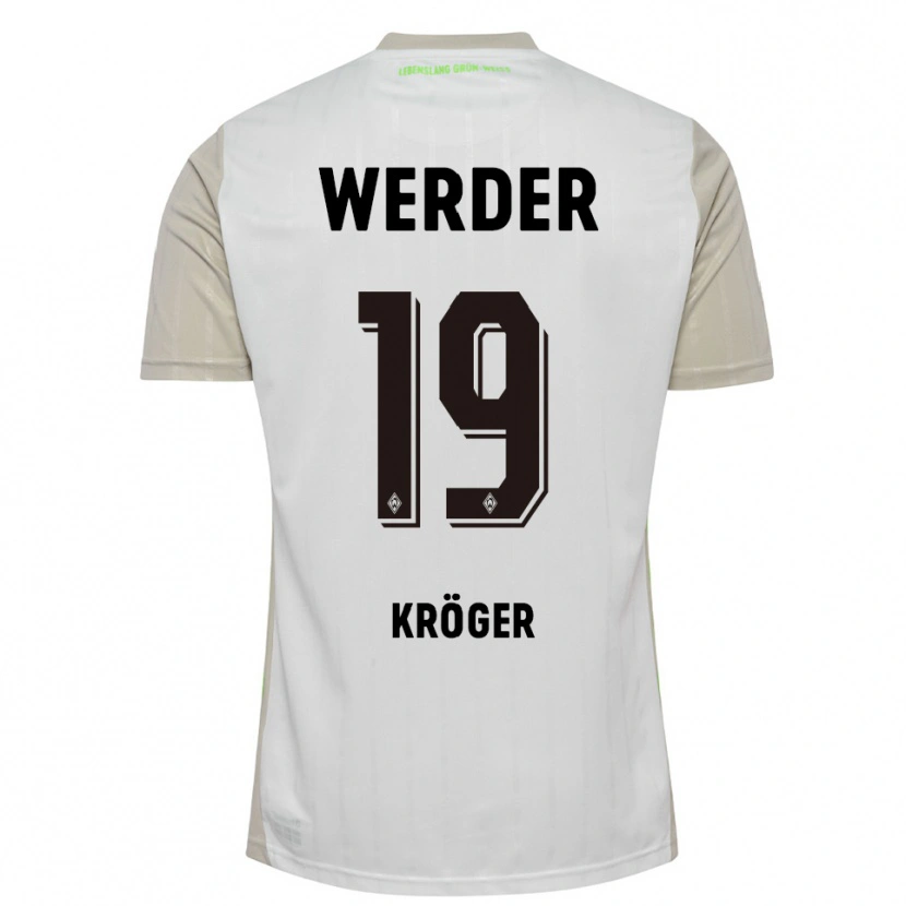 Danxen Enfant Maillot Moritz Kröger #19 Blanc Noir Tenues Extérieur 2025/26 T-Shirt