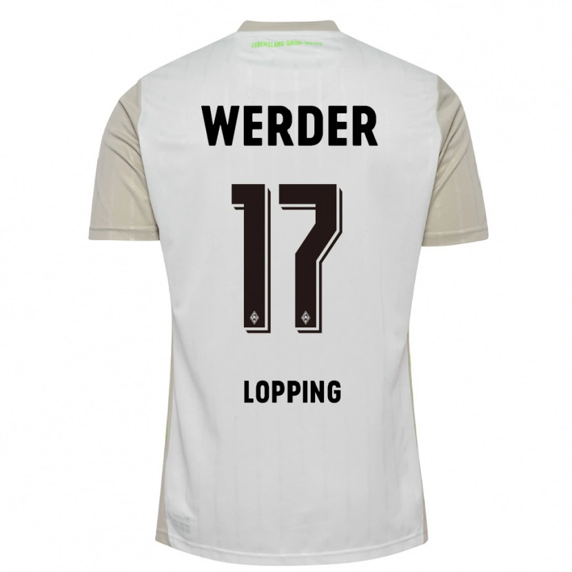 Danxen Enfant Maillot Jakob Löpping #17 Blanc Noir Tenues Extérieur 2025/26 T-Shirt