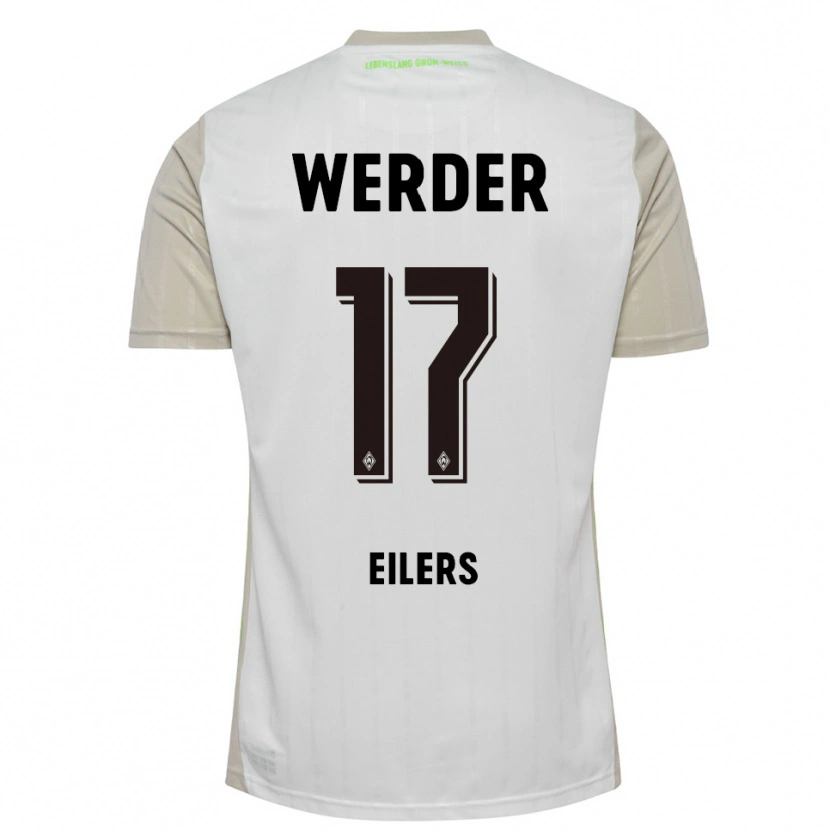 Danxen Enfant Maillot Jonas Eilers #17 Blanc Noir Tenues Extérieur 2025/26 T-Shirt