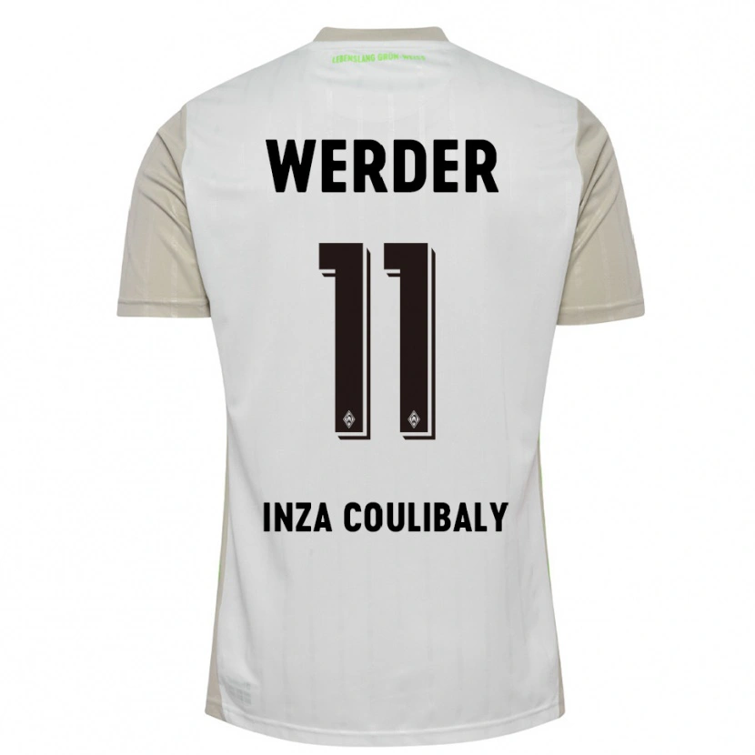 Danxen Enfant Maillot Ben Inza Coulibaly #11 Blanc Noir Tenues Extérieur 2025/26 T-Shirt