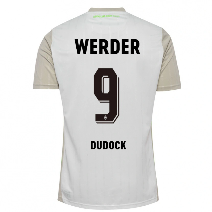 Danxen Enfant Maillot Joshua Dudock #9 Blanc Noir Tenues Extérieur 2025/26 T-Shirt