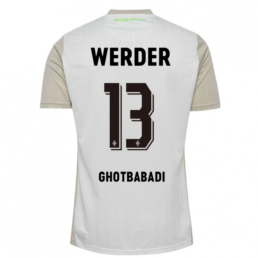 Danxen Enfant Maillot Reza Ghotbabadi #13 Blanc Noir Tenues Extérieur 2025/26 T-Shirt