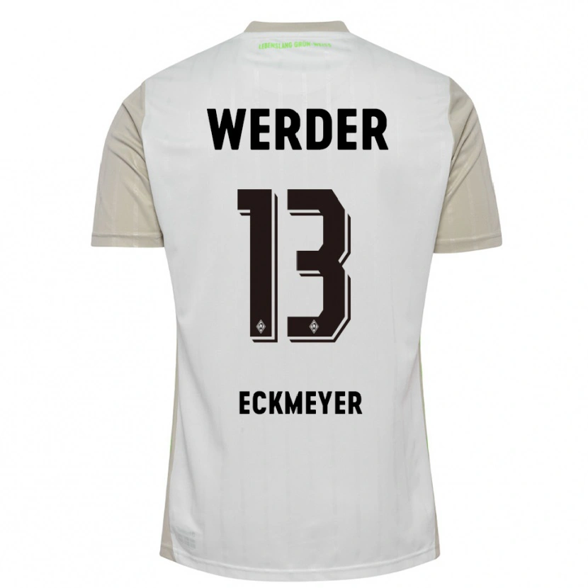 Danxen Enfant Maillot Tjark Eckmeyer #13 Blanc Noir Tenues Extérieur 2025/26 T-Shirt