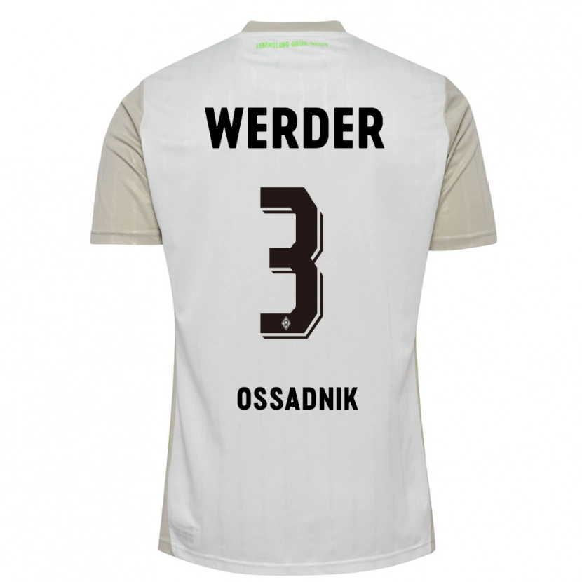Danxen Enfant Maillot Jannes Ossadnik #3 Blanc Noir Tenues Extérieur 2025/26 T-Shirt