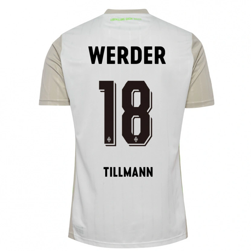 Danxen Enfant Maillot Felix Tillmann #18 Blanc Noir Tenues Extérieur 2025/26 T-Shirt
