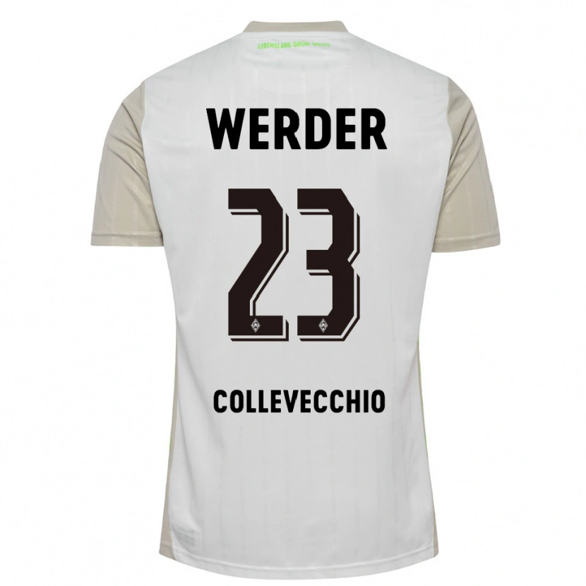 Danxen Enfant Maillot Tomás Collevecchio #23 Blanc Noir Tenues Extérieur 2025/26 T-Shirt
