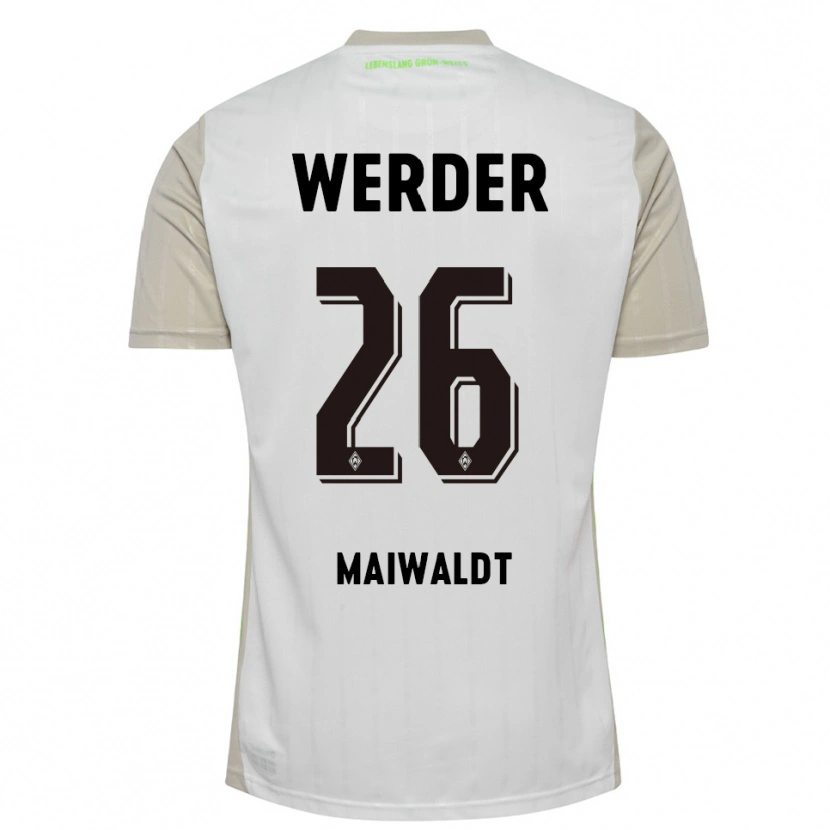 Danxen Enfant Maillot Julius Maiwaldt #26 Blanc Noir Tenues Extérieur 2025/26 T-Shirt