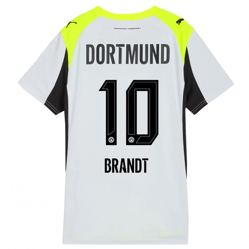 Danxen Enfant Maillot Julian Brandt #10 Jaune Fluorescent Tenues Extérieur 2025/26 T-Shirt