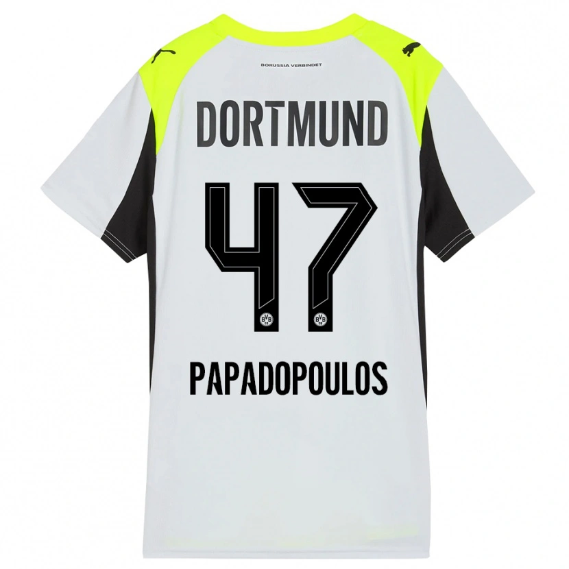 Danxen Enfant Maillot Antonios Papadopoulos #47 Jaune Fluorescent Tenues Extérieur 2025/26 T-Shirt