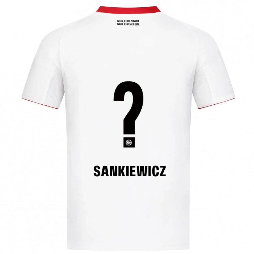 Danxen Enfant Maillot Dawid Sankiewicz #0 Blanc Rouge Tenues Extérieur 2025/26 T-Shirt