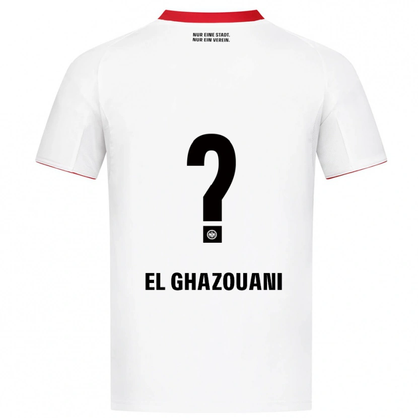 Danxen Enfant Maillot Mohamed El Ghazouani #0 Blanc Rouge Tenues Extérieur 2025/26 T-Shirt