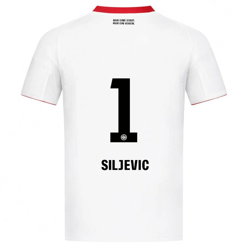 Danxen Enfant Maillot Amil Siljevic #1 Blanc Rouge Tenues Extérieur 2025/26 T-Shirt