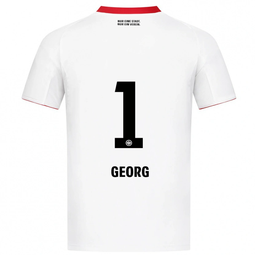 Danxen Enfant Maillot Hannes Georg #1 Blanc Rouge Tenues Extérieur 2025/26 T-Shirt