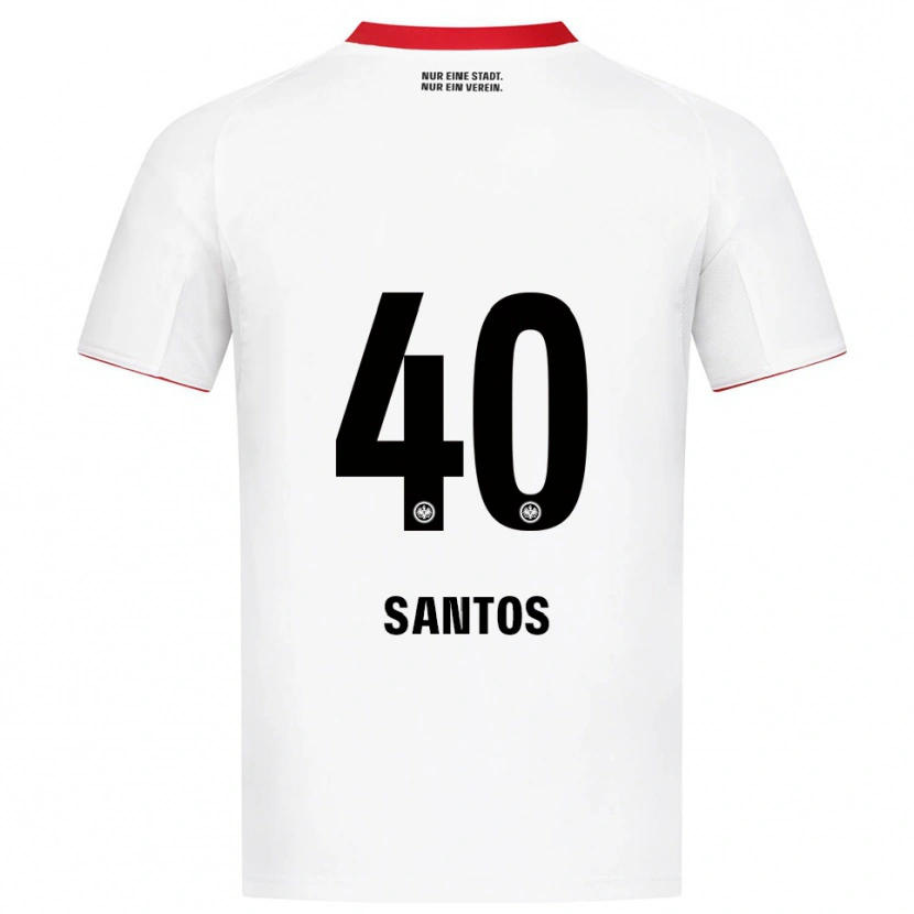 Danxen Enfant Maillot Kauã Santos #40 Blanc Rouge Tenues Extérieur 2025/26 T-Shirt