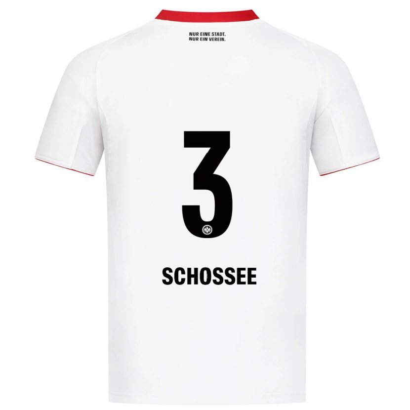 Danxen Enfant Maillot Maurice Schossee #3 Blanc Rouge Tenues Extérieur 2025/26 T-Shirt