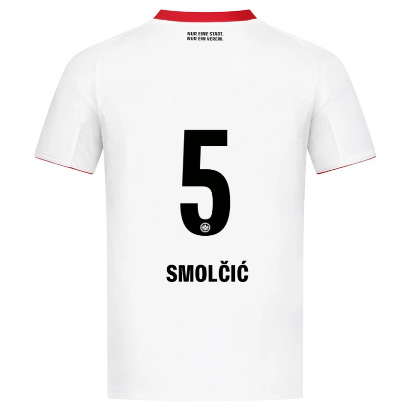 Danxen Enfant Maillot Hrvoje Smolcic #5 Blanc Rouge Tenues Extérieur 2025/26 T-Shirt