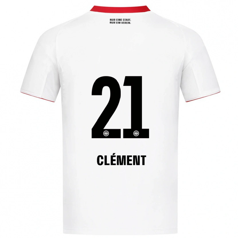 Danxen Enfant Maillot Noah Clément #21 Blanc Rouge Tenues Extérieur 2025/26 T-Shirt