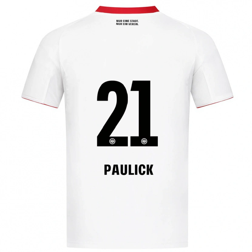 Danxen Enfant Maillot Lea Paulick #21 Blanc Rouge Tenues Extérieur 2025/26 T-Shirt