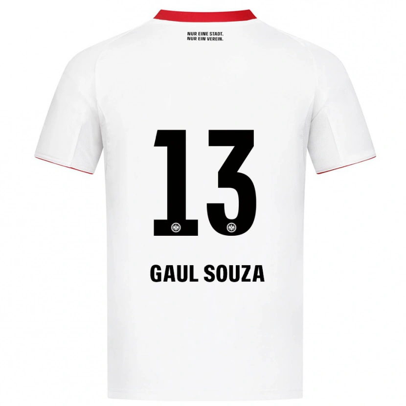 Danxen Enfant Maillot Alessandro Gaul Souza #13 Blanc Rouge Tenues Extérieur 2025/26 T-Shirt