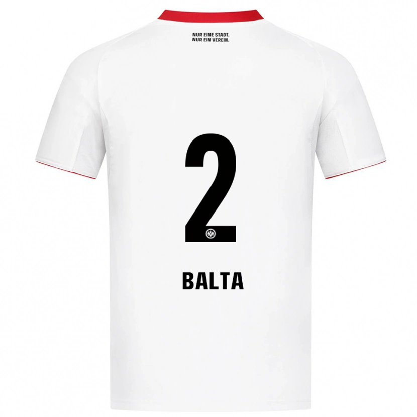 Danxen Enfant Maillot Sahin Balta #2 Blanc Rouge Tenues Extérieur 2025/26 T-Shirt