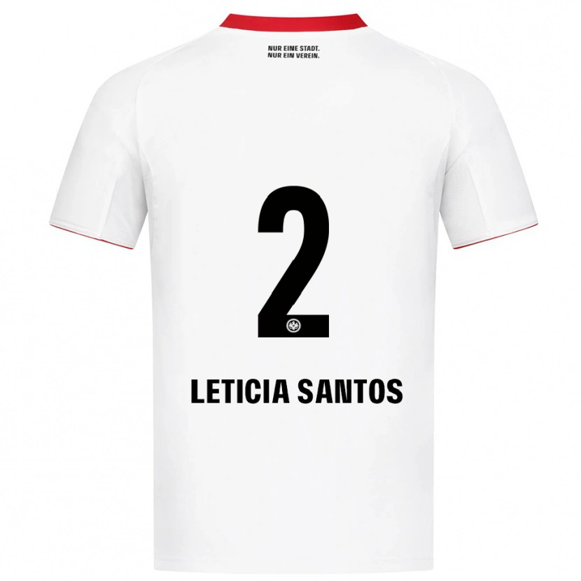 Danxen Enfant Maillot Letícia Santos De Oliveira #2 Blanc Rouge Tenues Extérieur 2025/26 T-Shirt
