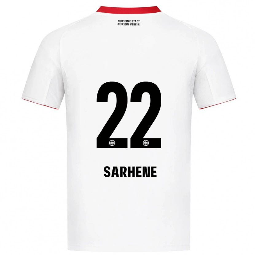 Danxen Enfant Maillot Clement Nana-Sarhene #22 Blanc Rouge Tenues Extérieur 2025/26 T-Shirt