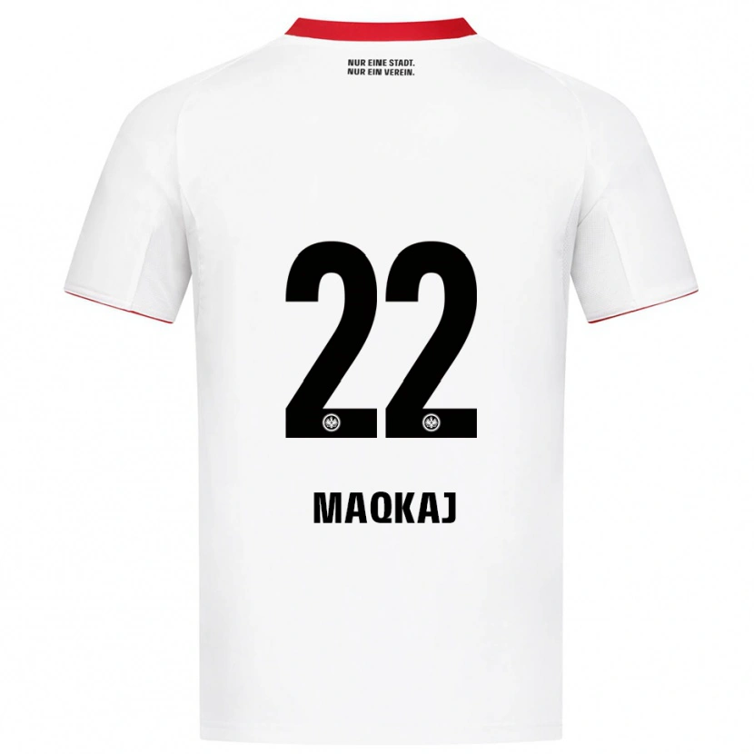 Danxen Enfant Maillot Dritan Maqkaj #22 Blanc Rouge Tenues Extérieur 2025/26 T-Shirt